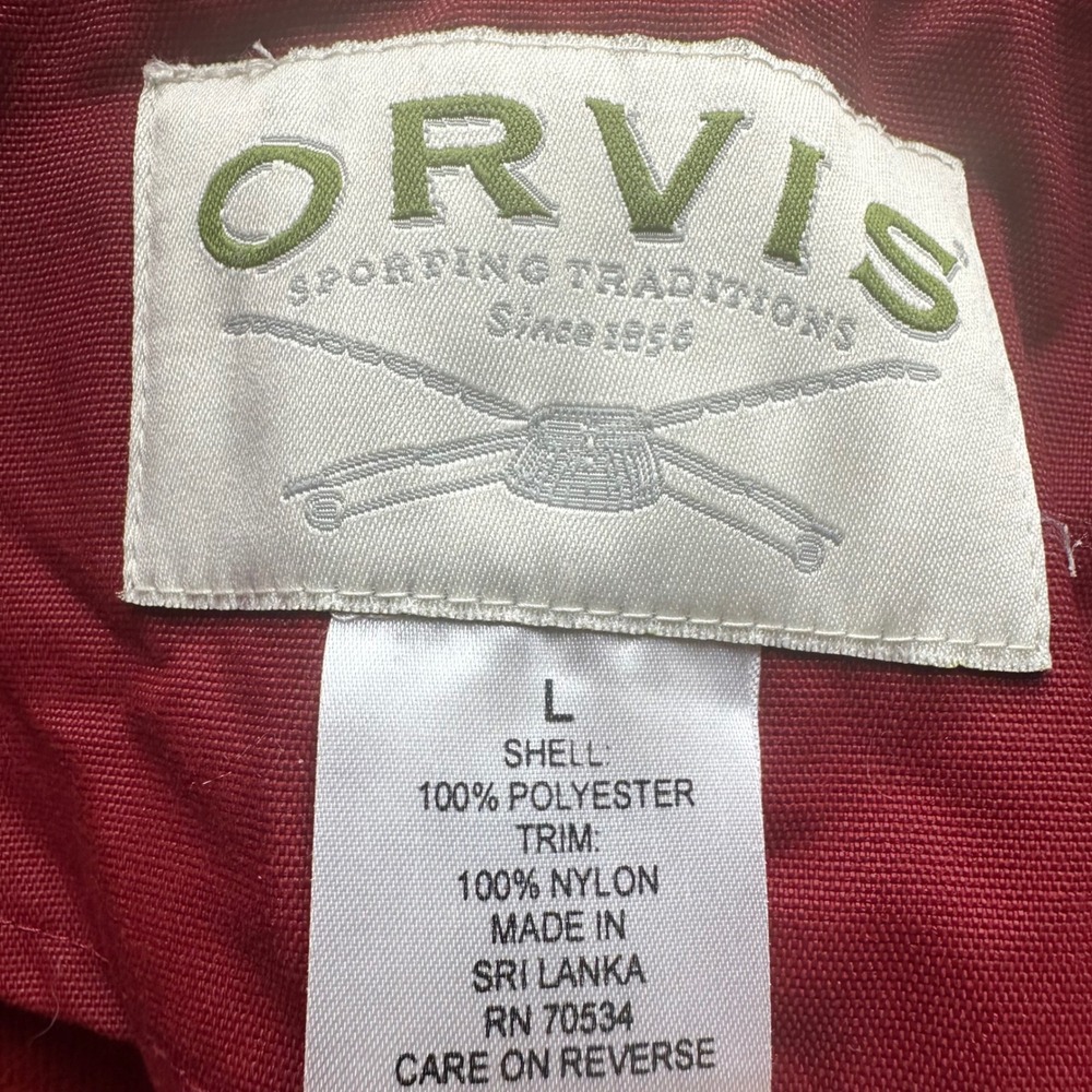 Orvis Red Sherpa Fleece Jacket Men's L Elbow Patch Full Zip - Picture 2 of 8